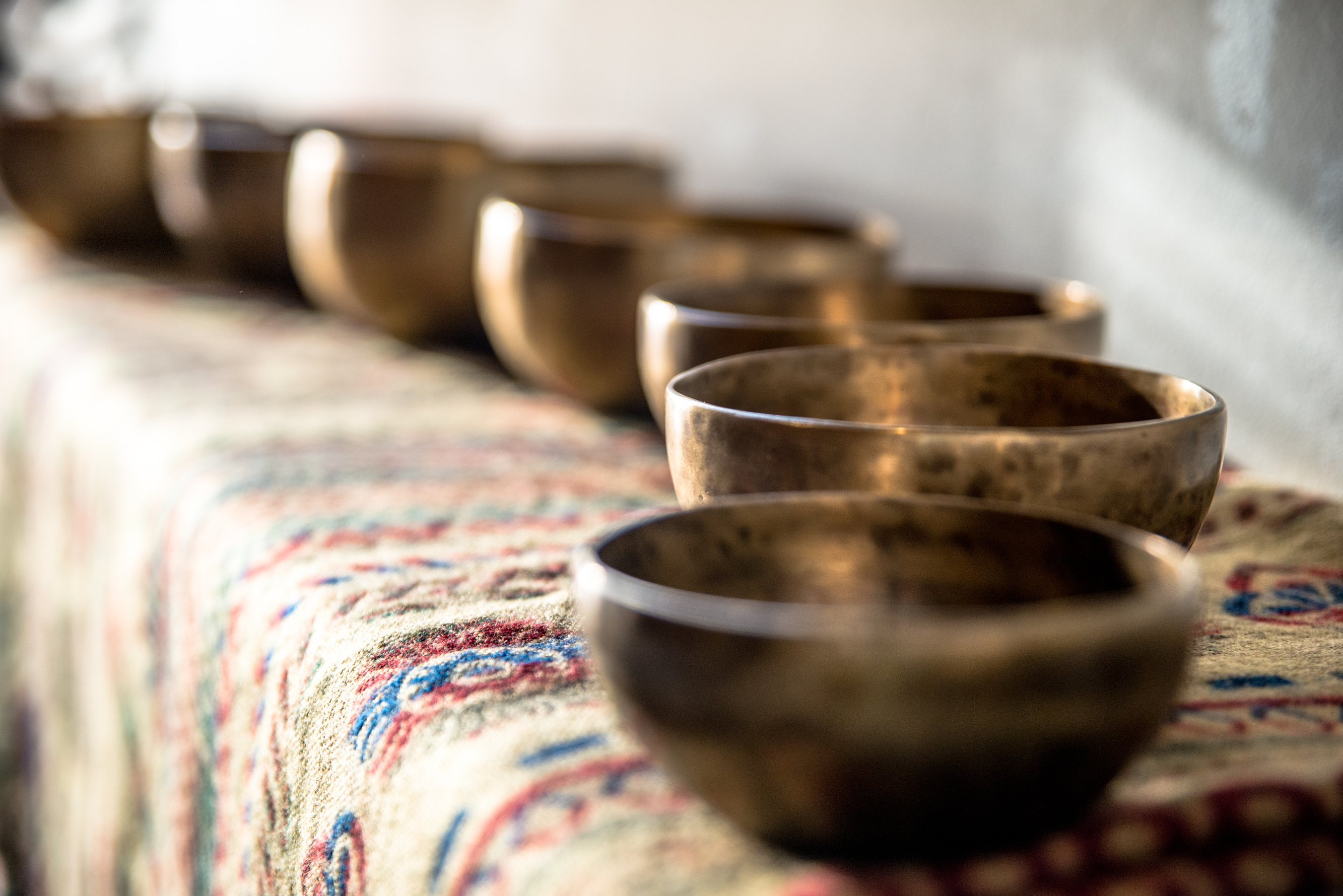 Accessories for Sound Massage. Tibetan Singing Bowls Treatment